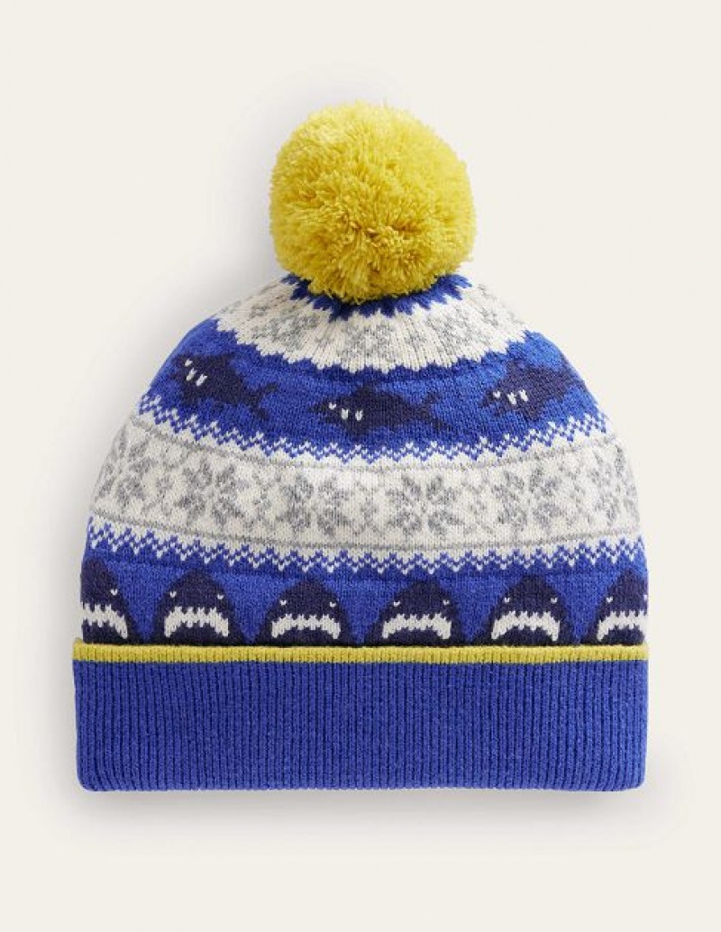 Deep Blue Kids\' Boden Fair Isle Beanie | 42319HFEV