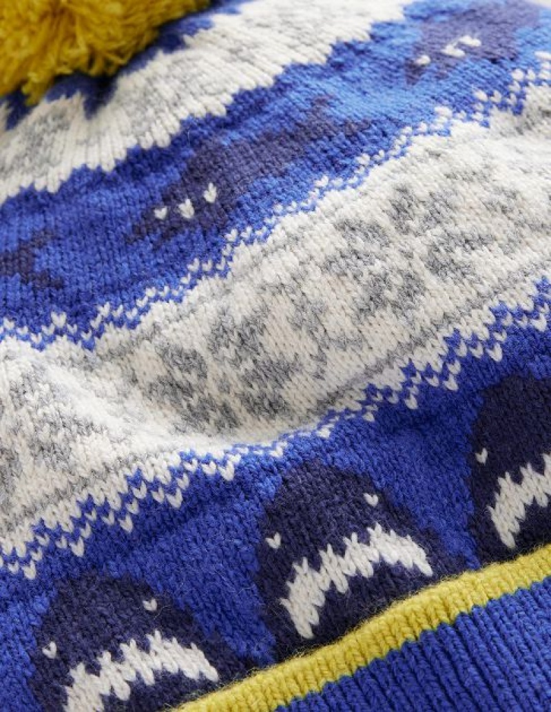 Deep Blue Kids' Boden Fair Isle Beanie | 90213FPGA