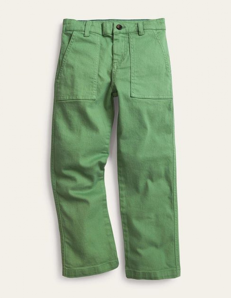 Deep Green Kids\' Boden Relaxed Pocket Pants | 80642LWPJ