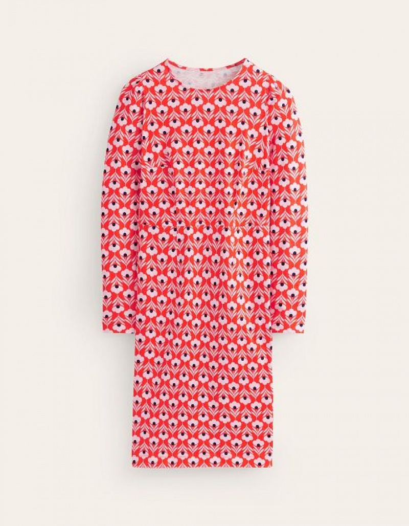 Deep Red Women's Boden Penelope Jersey Dress | 15369ECAT