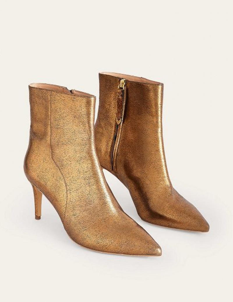 Gold Metal Women's Boden Pointed-toe Ankle Boots | 09836JCXU