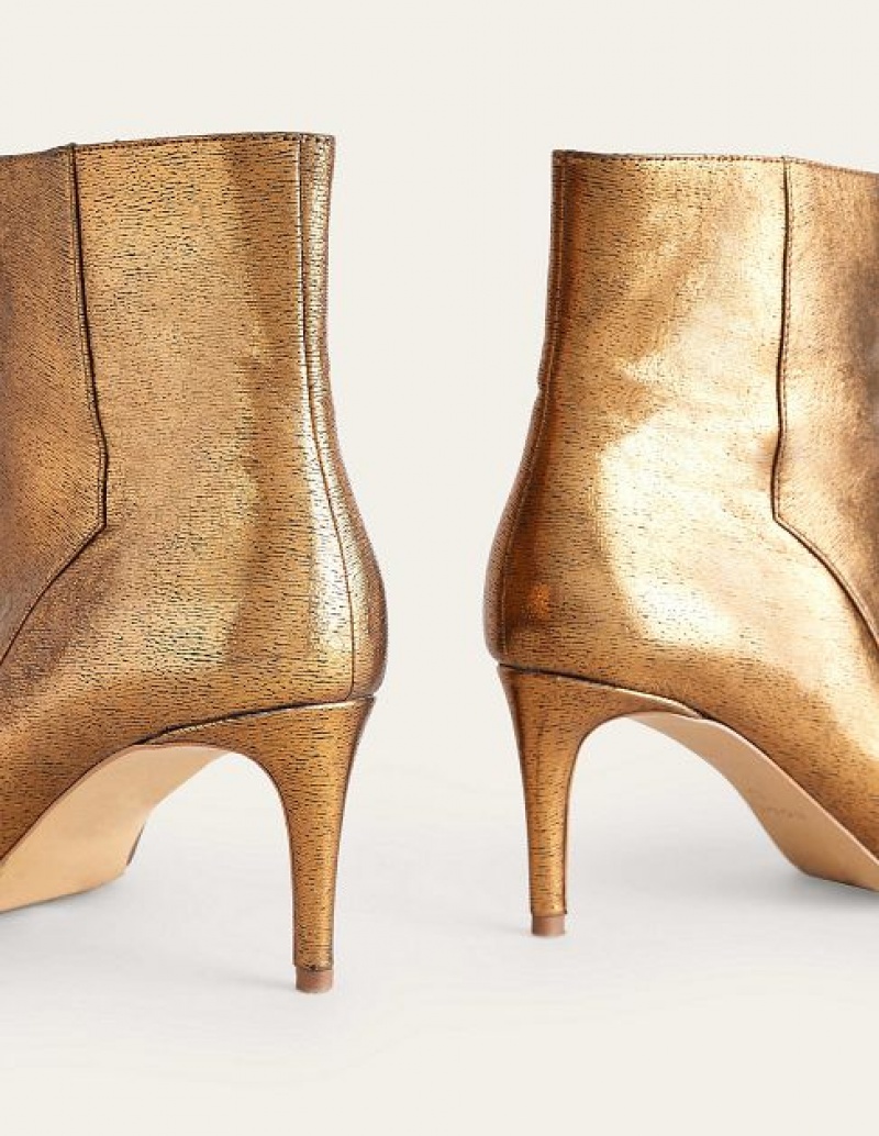 Gold Metal Women's Boden Pointed-toe Ankle Boots | 09836JCXU