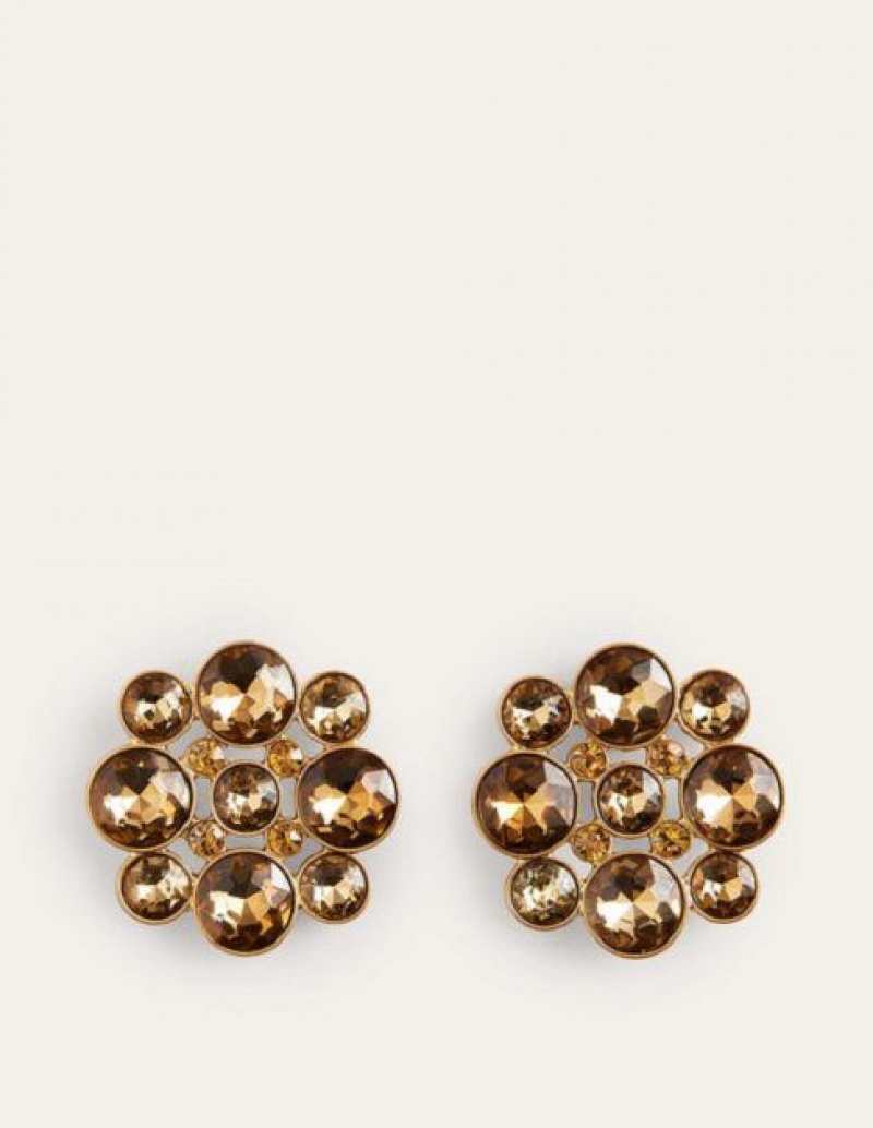 Gold Women's Boden Andrea Jewel Cluster Earrings | 16278QSZF