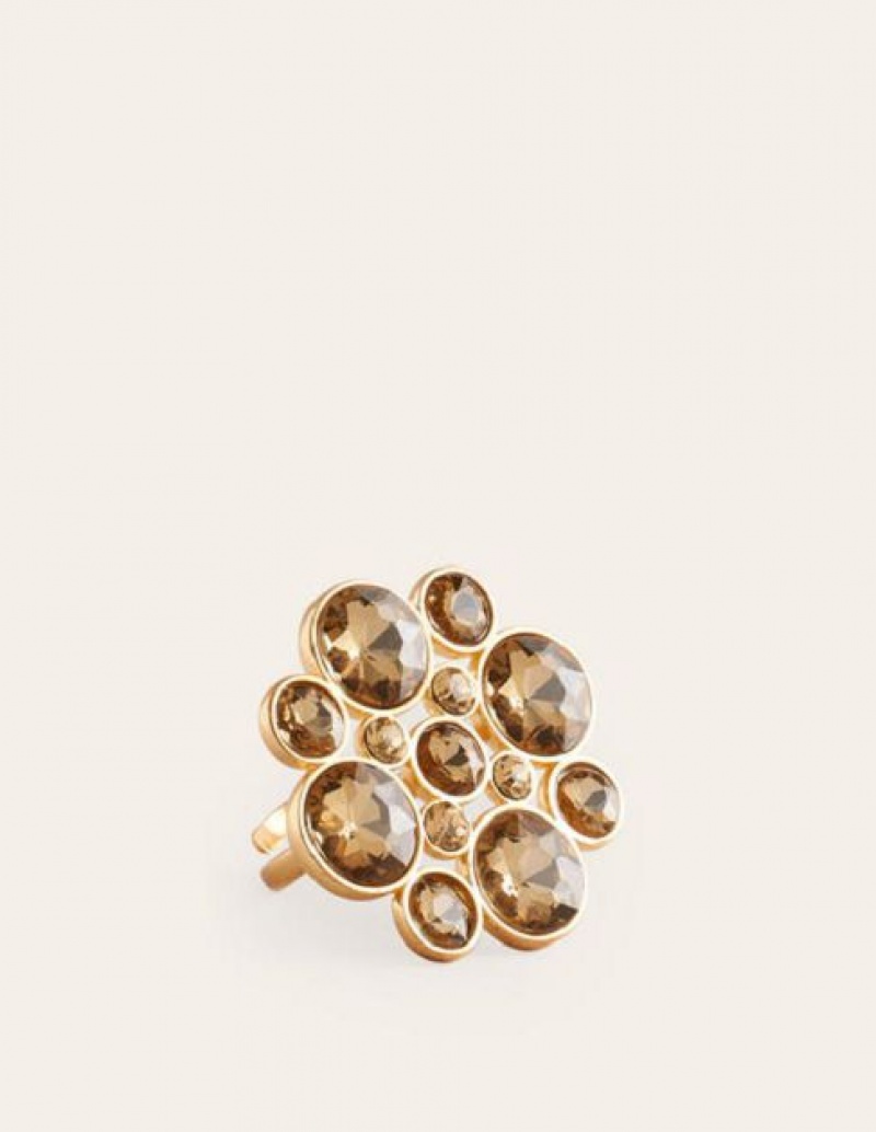 Gold Women's Boden Andrea Jewel Cluster Ring | 42560QDOV