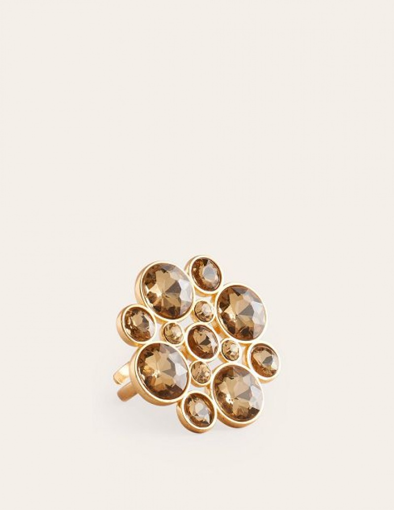 Gold Women\'s Boden Andrea Jewel Cluster Ring | 42560QDOV