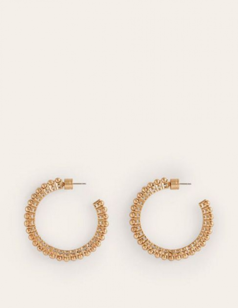 Gold Women's Boden Double Ball Hoops Earrings | 61250SOCE