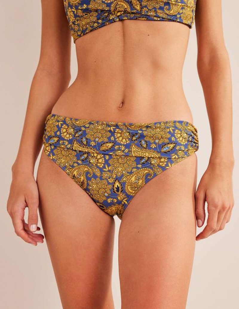 Gold Women's Boden Levanzo Fold Bikini Bottoms | 80713PXYI