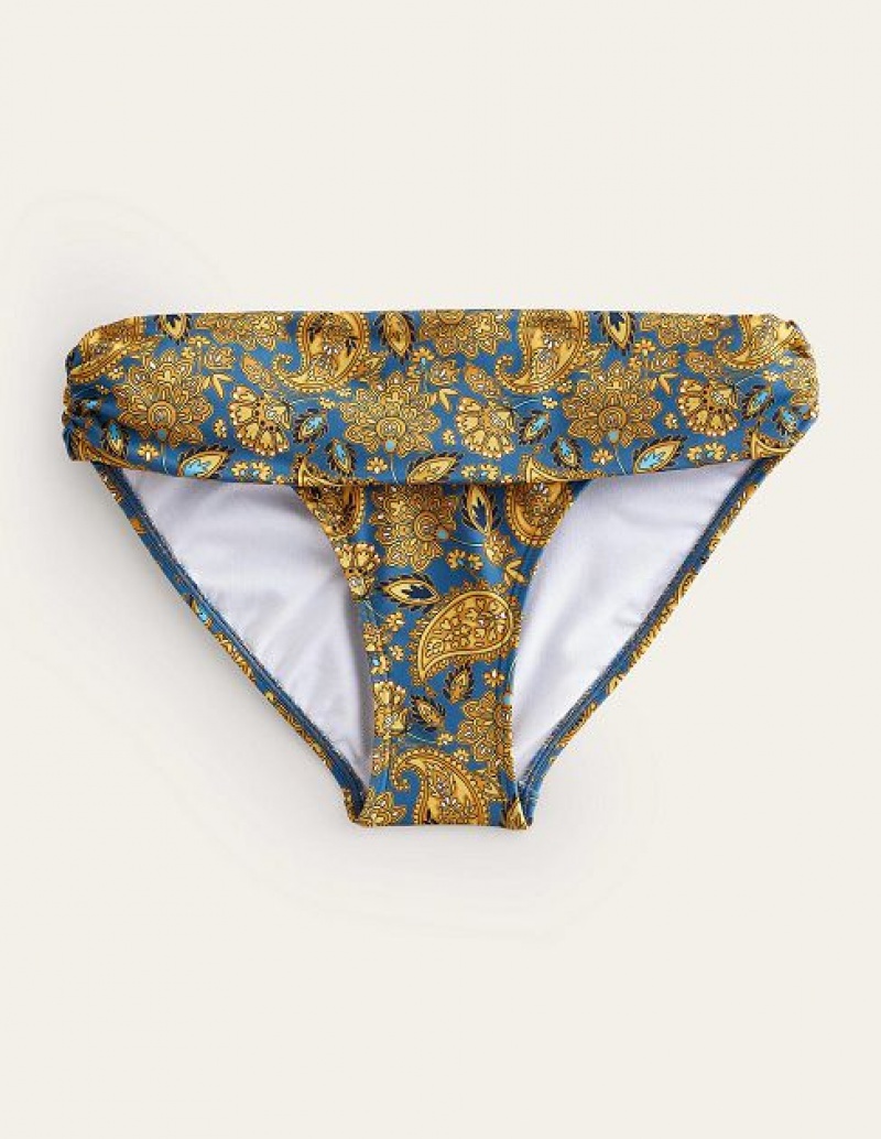 Gold Women's Boden Levanzo Fold Bikini Bottoms | 80713PXYI