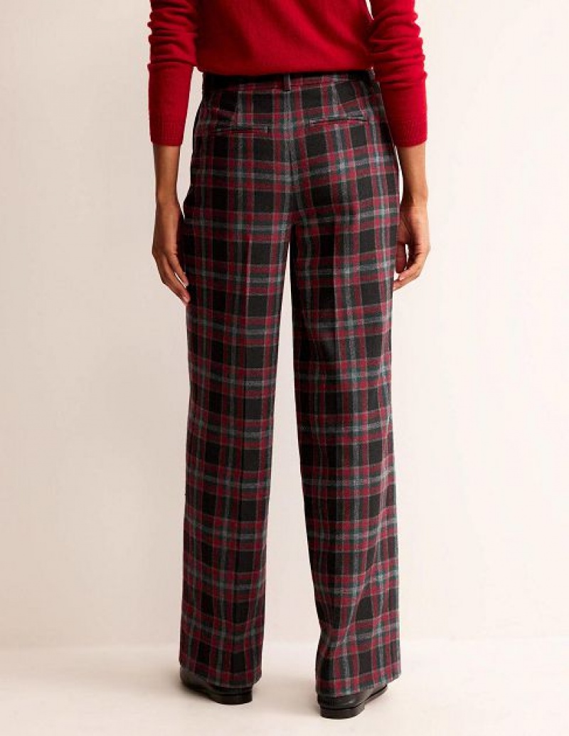 Green Brown Women's Boden Check Pants | 91450ACFG