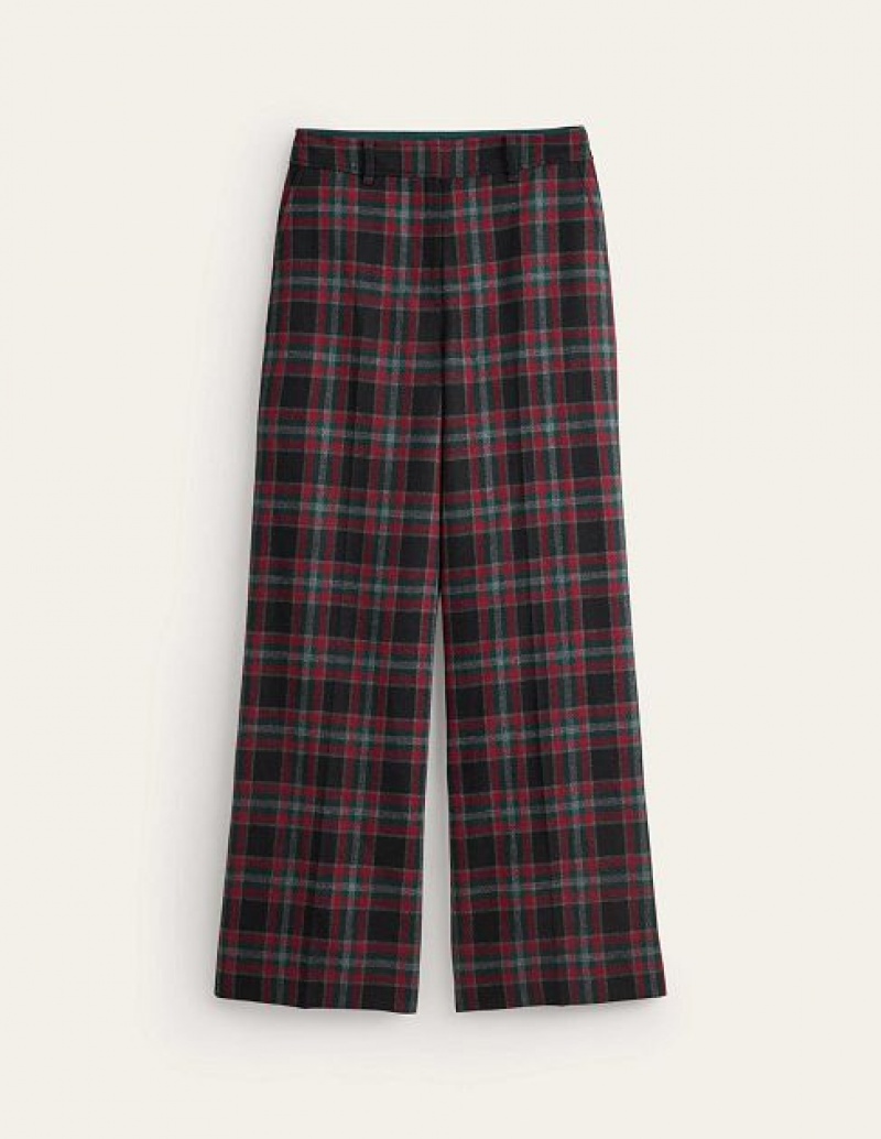 Green Brown Women's Boden Check Pants | 91450ACFG