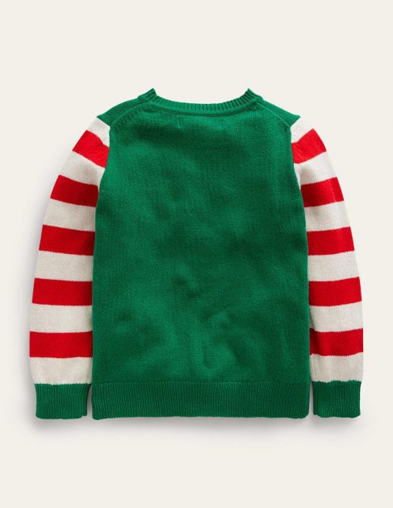 Green Kids' Boden Elf Fair Isle Sweaters | 08492ZYPI