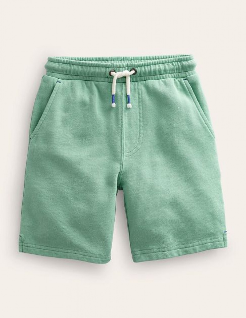 Green Kids' Boden Garment-dyed Cotton Shorts | 92764QUJZ