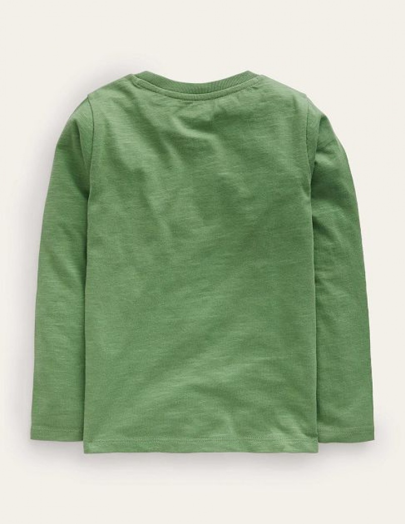 Green Kids' Boden Pocket Logo T-Shirt | 49218DGFS