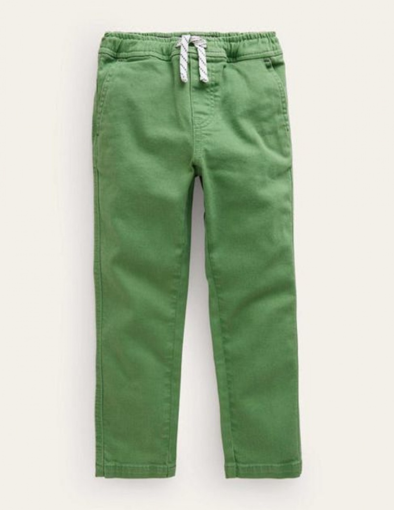 Green Kids' Boden Relaxed Slim Pull-on Pants | 76205UYWX