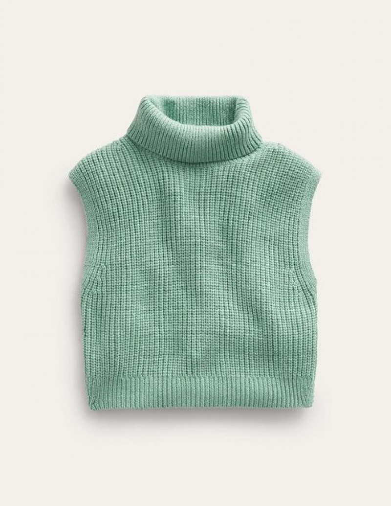 Green Kids' Boden Roll Neck Tanks | 38926NQRX