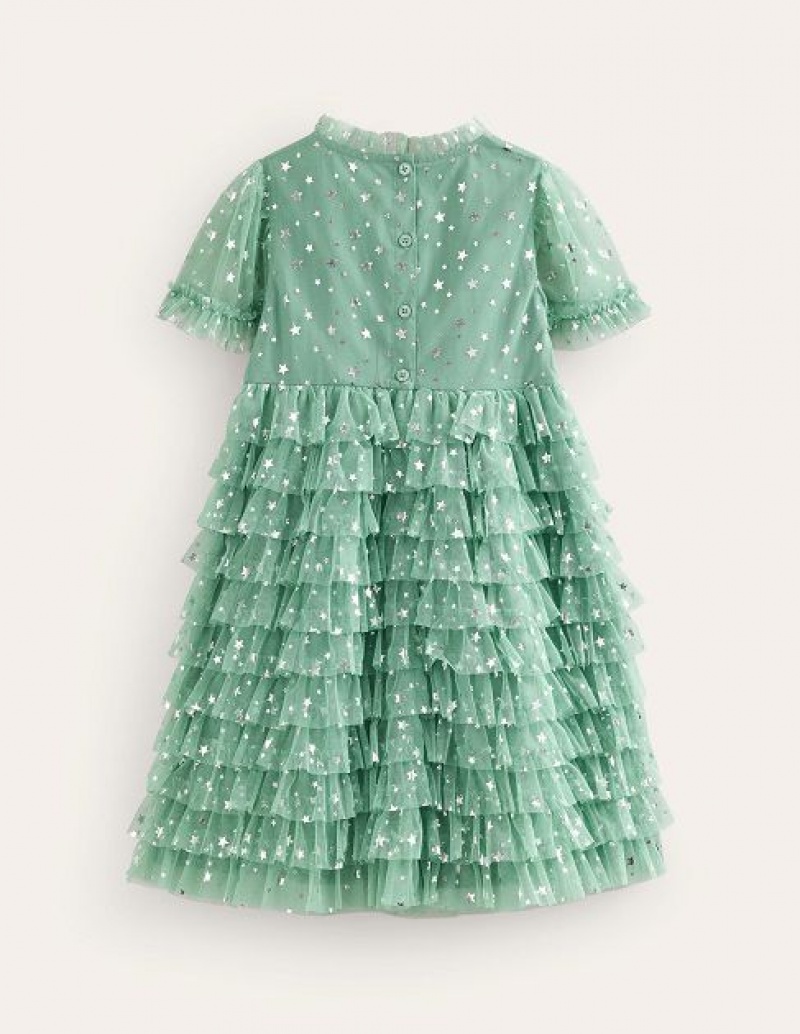 Green Kids' Boden Ruffle Tulle Star Dress | 92871ROXN