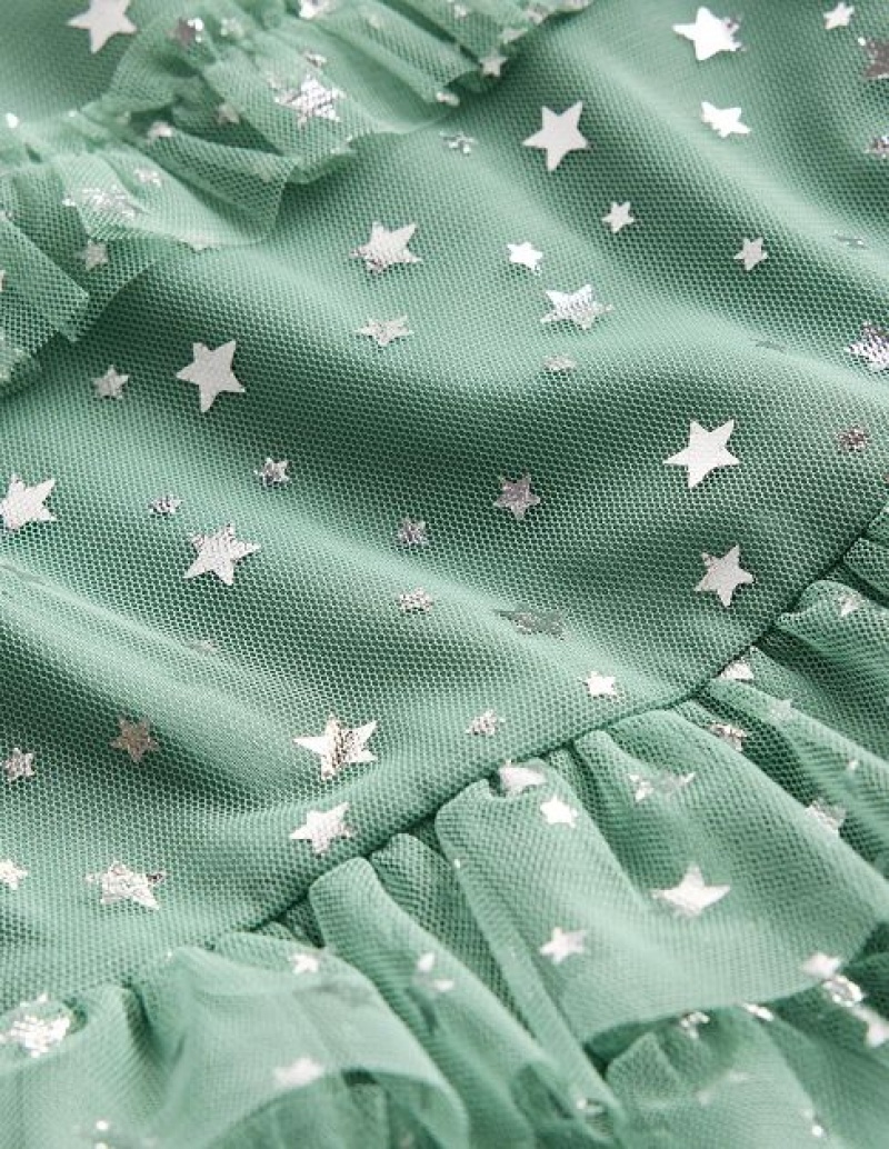 Green Kids' Boden Ruffle Tulle Star Dress | 92871ROXN