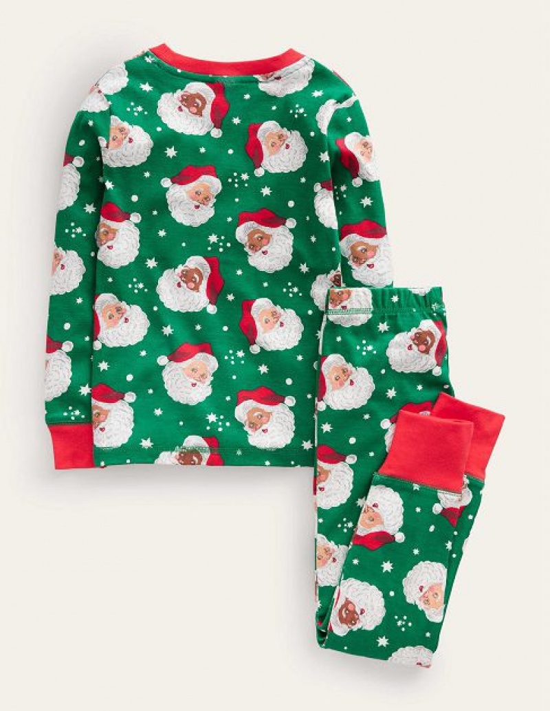 Green Kids' Boden Snug Long John Pajamas | 41298ARQW