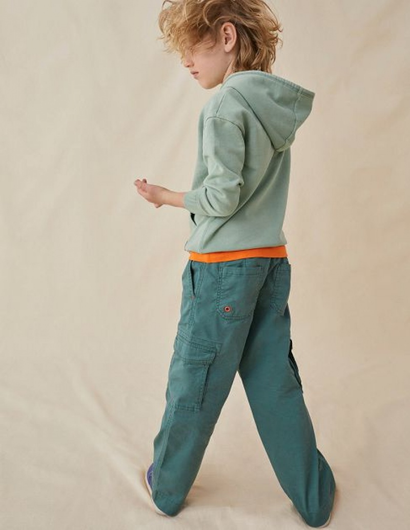 Green Kids' Boden Straight Leg Cargos Pants | 34720BNRZ