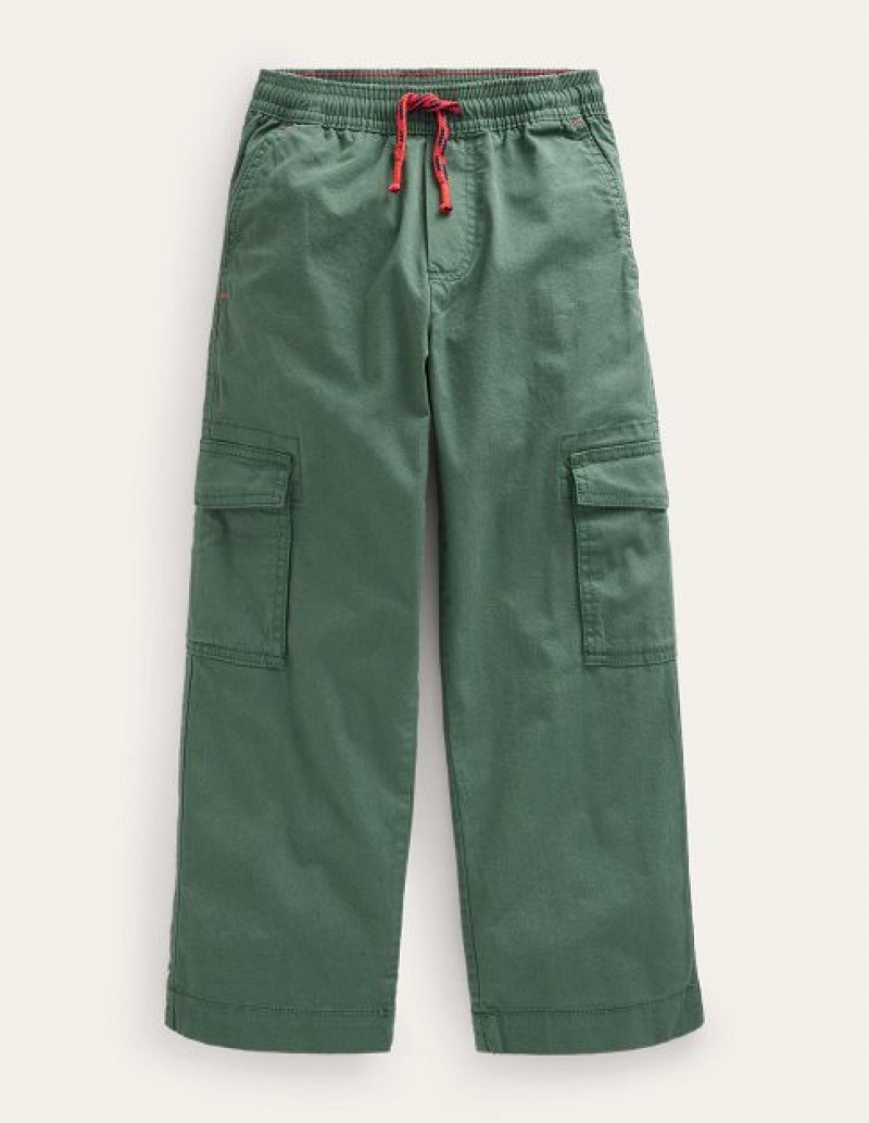 Green Kids' Boden Straight Leg Cargos Pants | 34720BNRZ