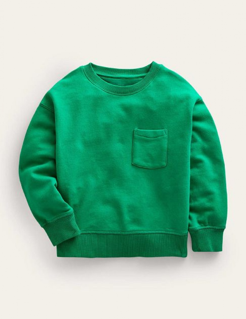 Green Kids' Boden Supersoft Sweatshirts | 09476QUMG