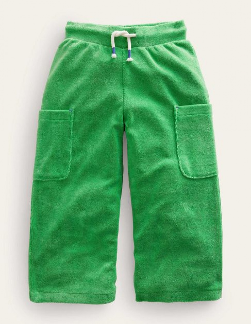 Green Kids\' Boden Towelling Cargo Pants | 26894MUNC