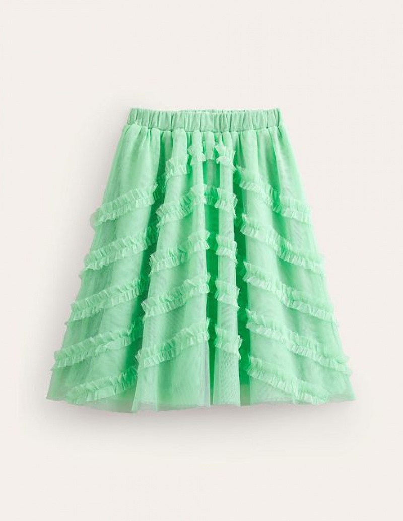 Green Kids' Boden Tulle Occasion Skirts | 24193HFMN