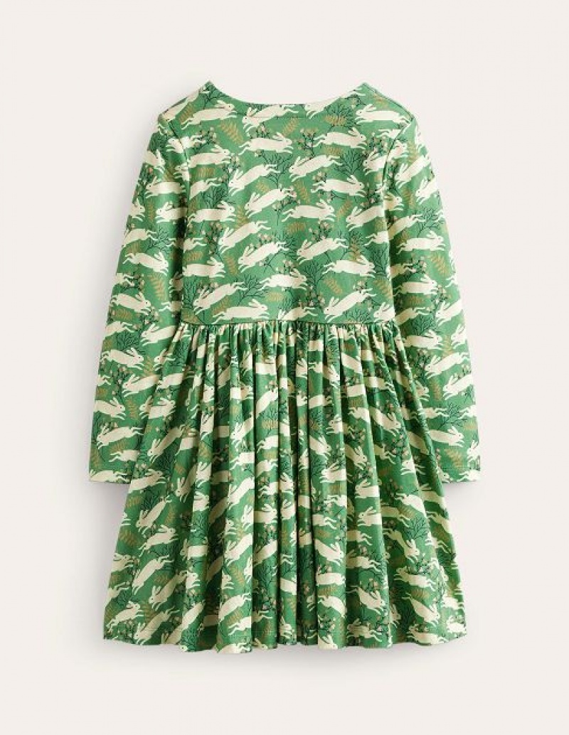 Green Kids' Boden Twirly Ballerina Dress | 06938MIYP