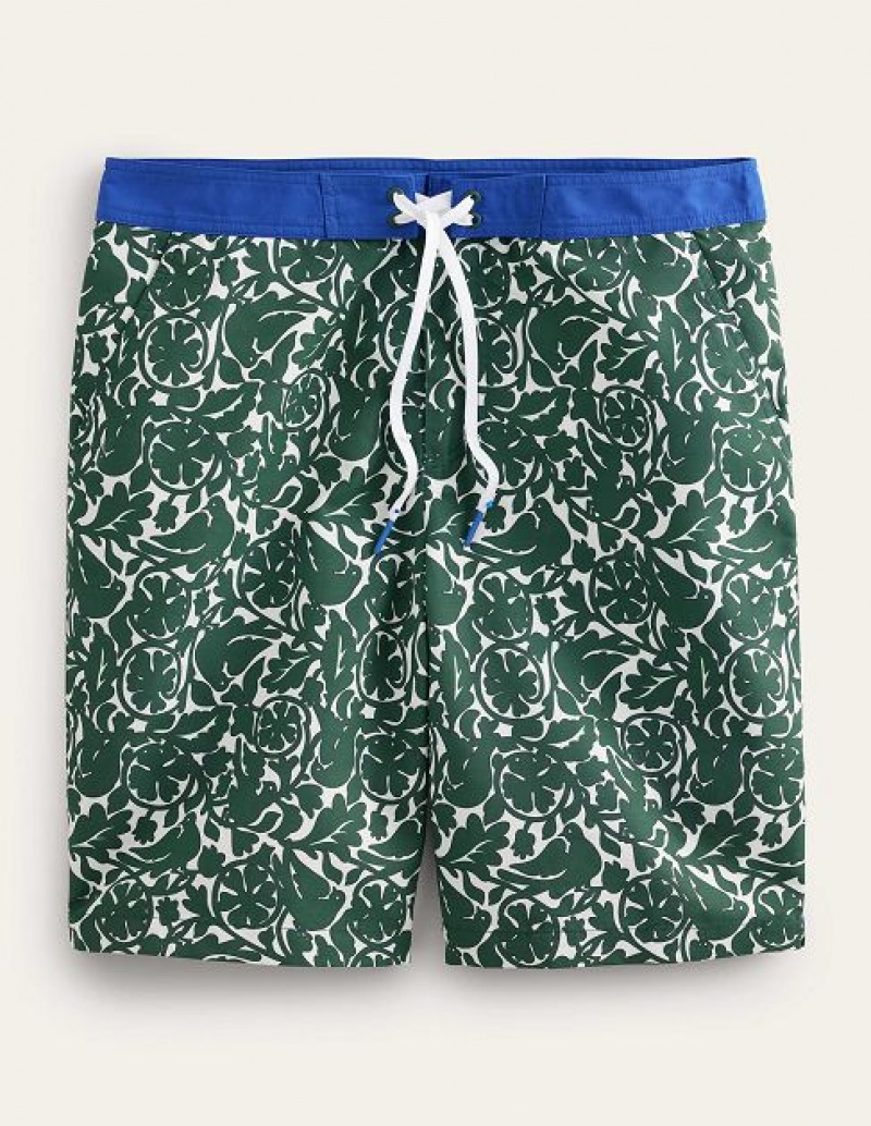 Green Men's Boden Fixed Waist Board Shorts | 92016RWKZ