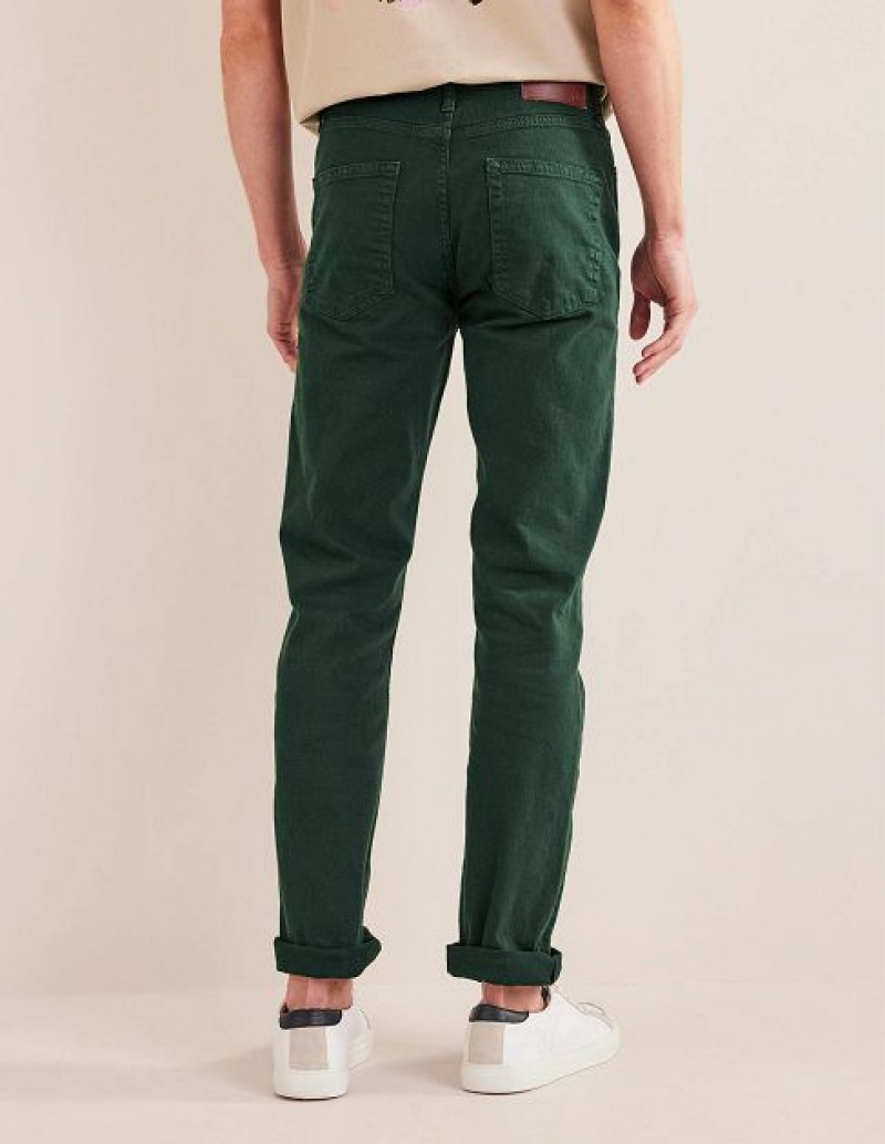 Green Men's Boden Garment Dye 5 Pocket Jeans | 75912EDSG