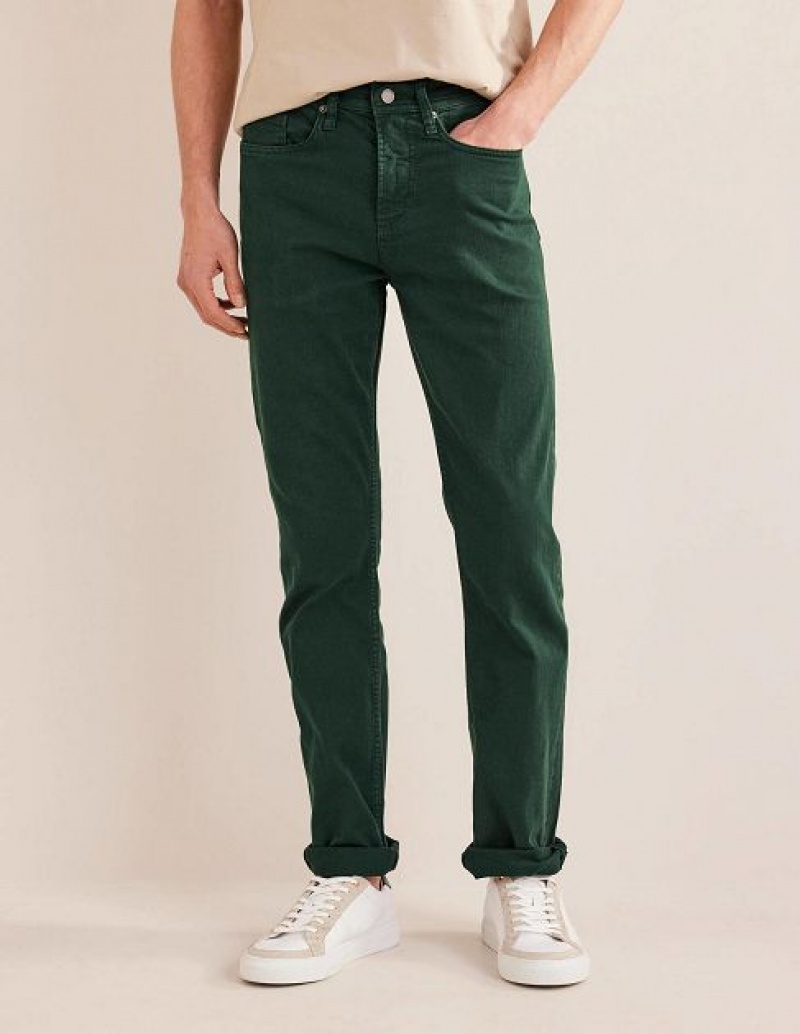 Green Men's Boden Garment Dye 5 Pocket Jeans | 75912EDSG