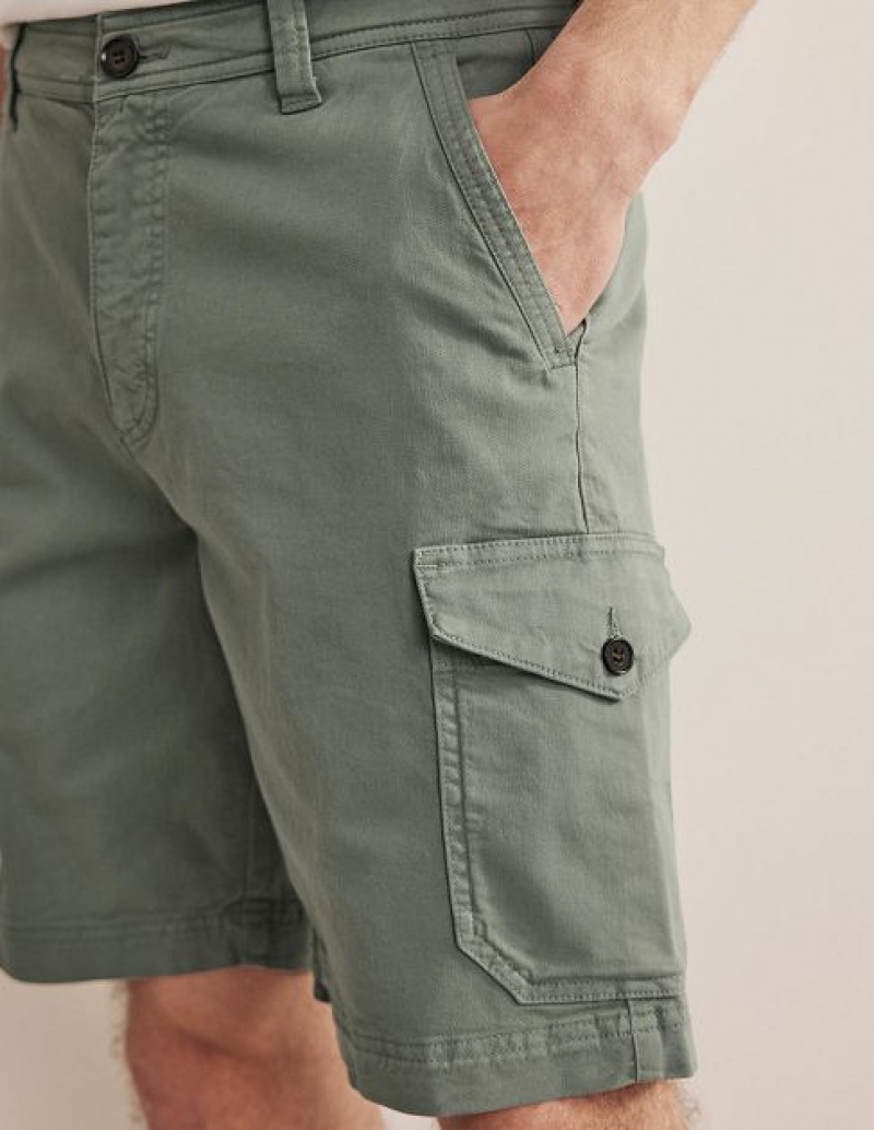 Green Men's Boden Garment Dye Cargo Shorts | 52039GFTE