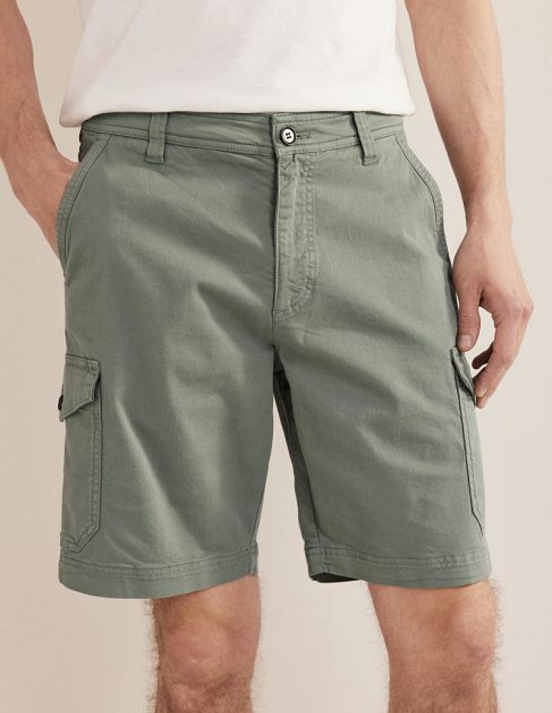 Green Men's Boden Garment Dye Cargo Shorts | 52039GFTE