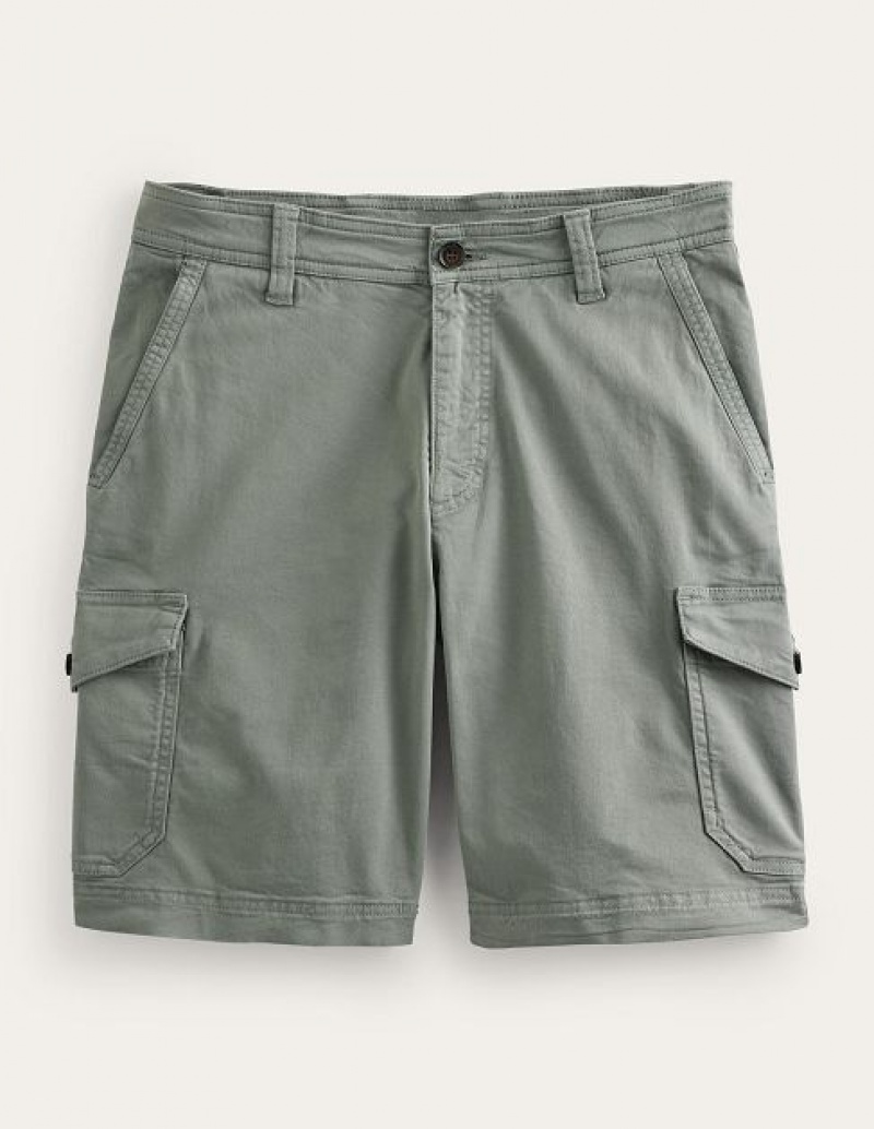 Green Men's Boden Garment Dye Cargo Shorts | 52039GFTE