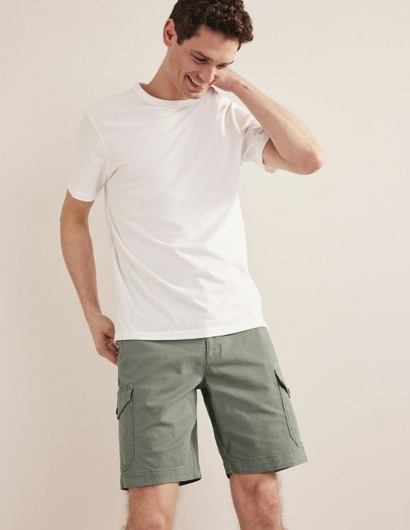 Green Men\'s Boden Garment Dye Cargo Shorts | 52039GFTE