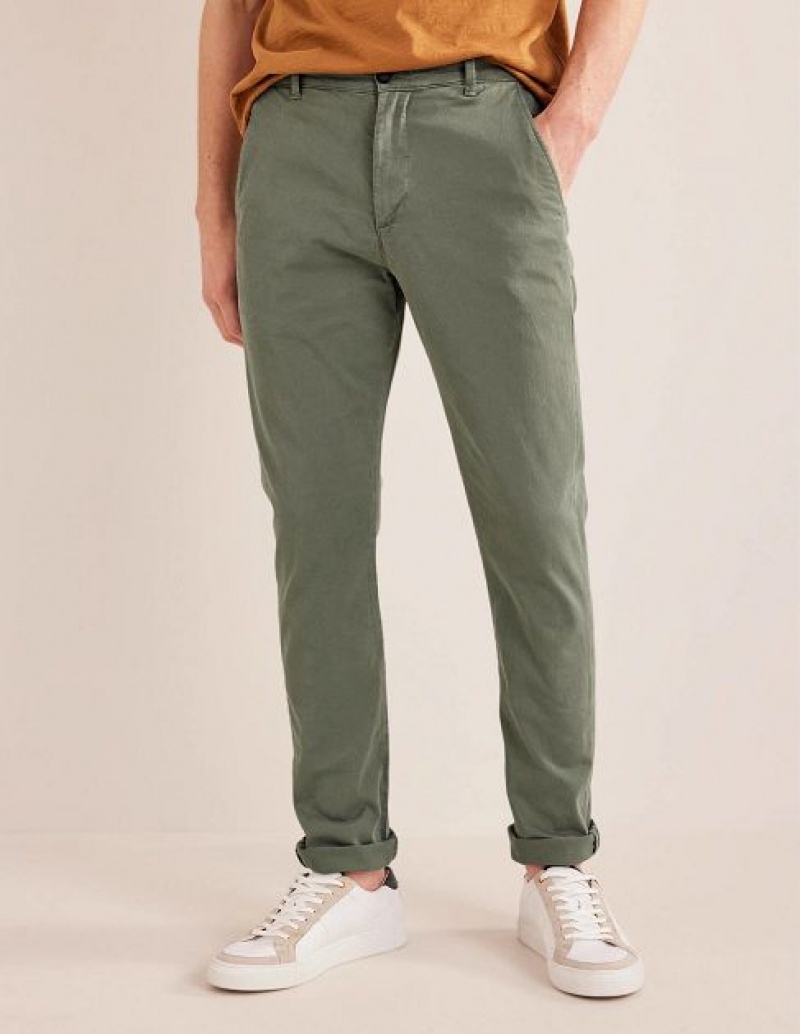 Green Men's Boden Laundered Chino Pants | 10237VFIT