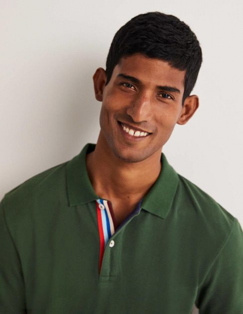 Green Men's Boden Piqué Polo Shirts | 20891PJIR