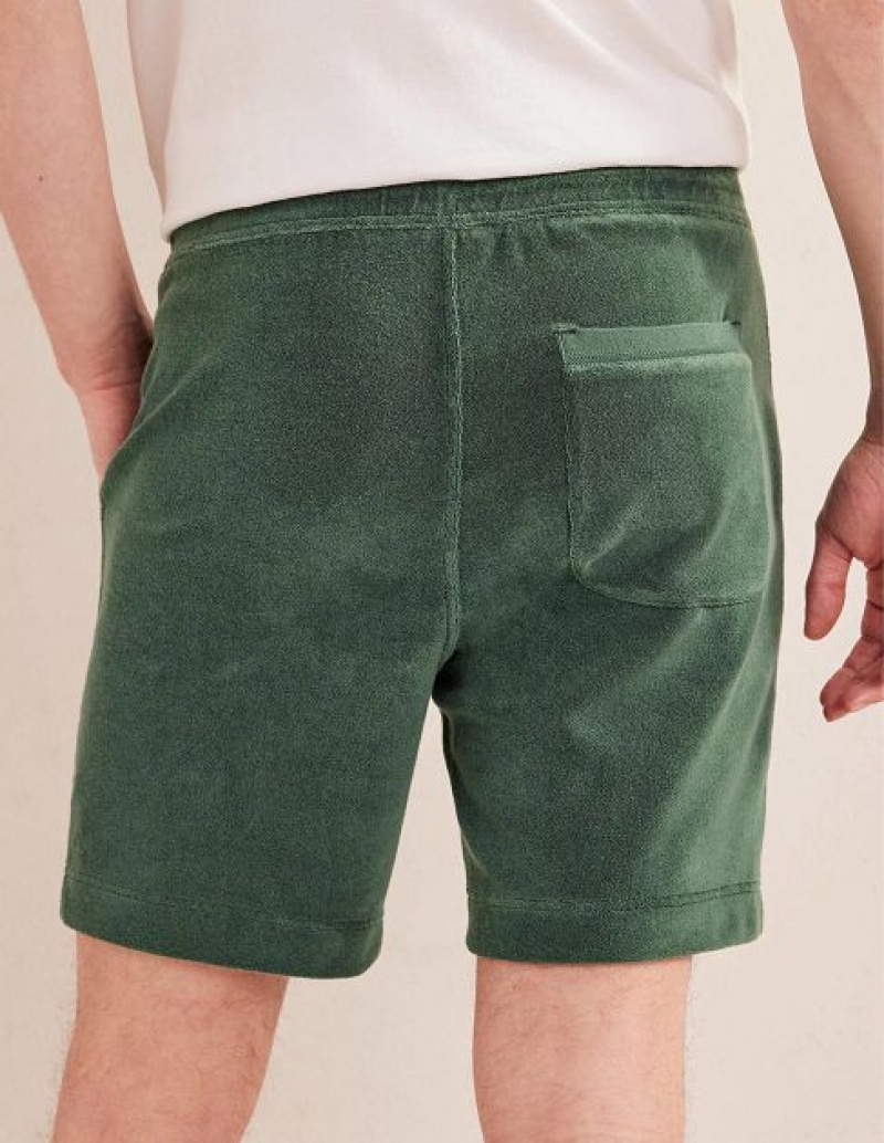 Green Men's Boden Towelling Drawstring Shorts | 96308QUZX