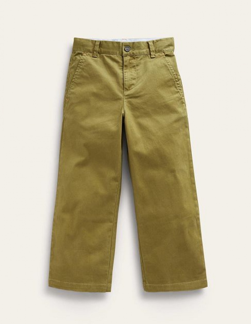 Green Olive Kids' Boden Straight Leg Chinos Pants | 28791HQDI