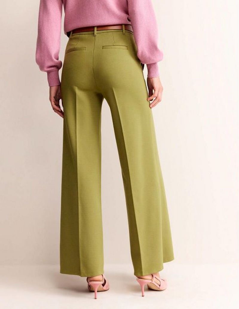 Green Olive Women's Boden Wide Leg Jersey Pants | 92768OGCX