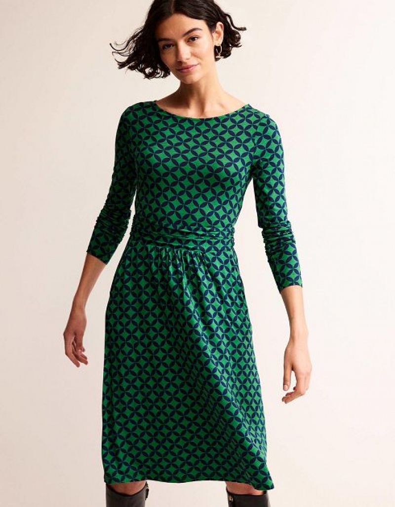 Green Women's Boden Abigail Jersey Dress | 36924SHOP