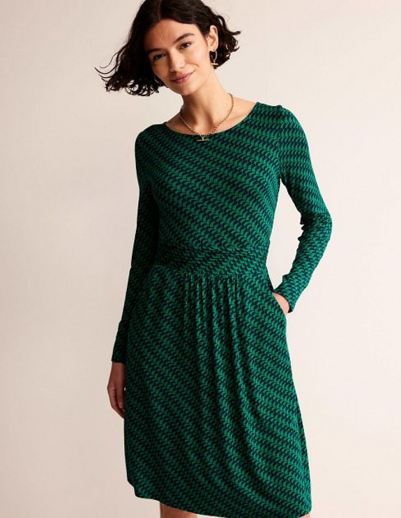 Green Women's Boden Abigail Jersey Dress | 42968VMNF