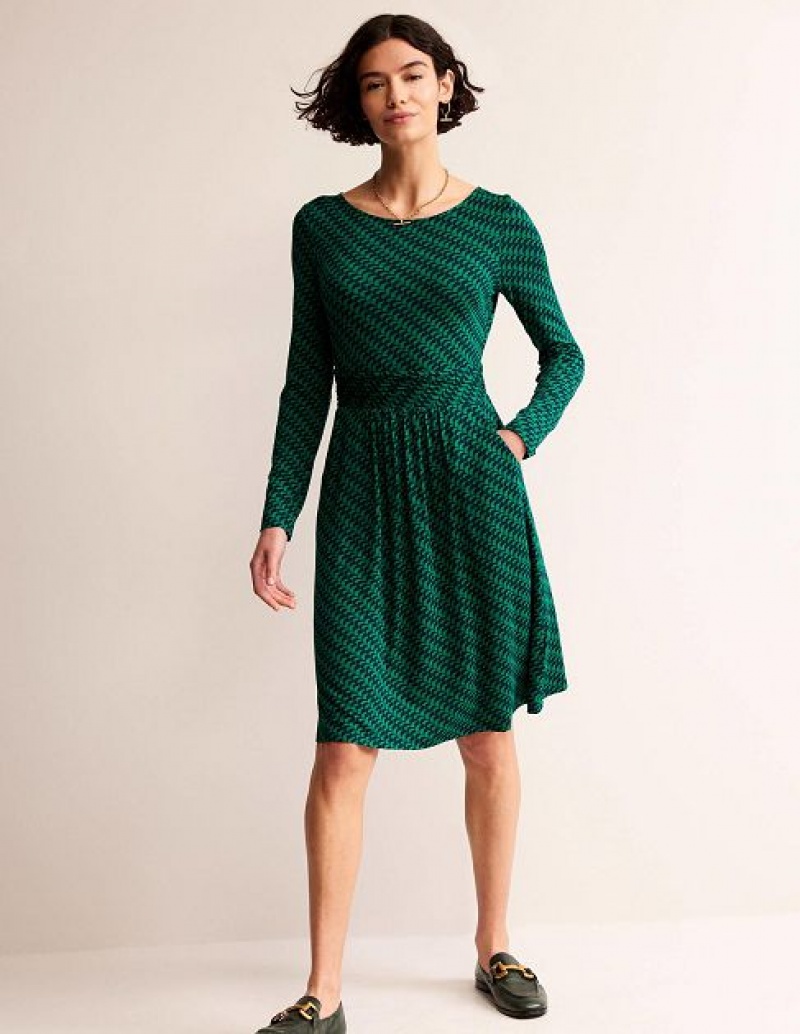 Green Women's Boden Abigail Jersey Dress | 42968VMNF