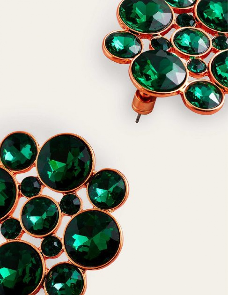 Green Women's Boden Andrea Jewel Cluster Earrings | 32579OIBE