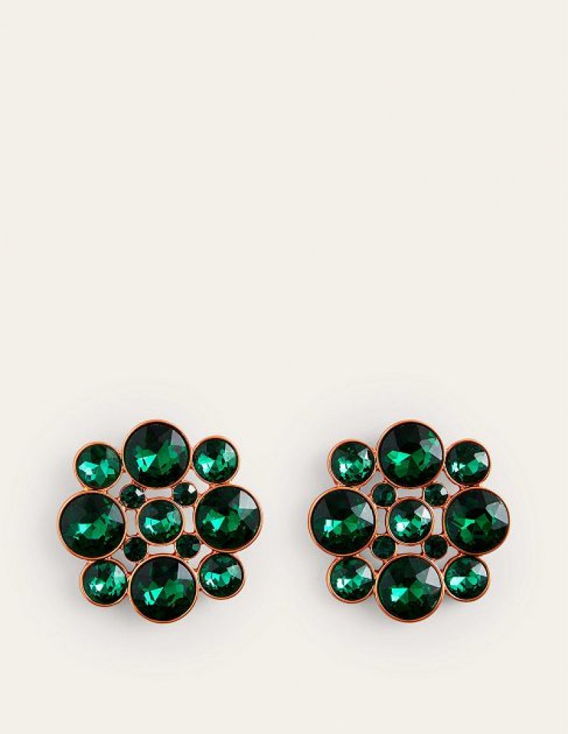 Green Women\'s Boden Andrea Jewel Cluster Earrings | 32579OIBE