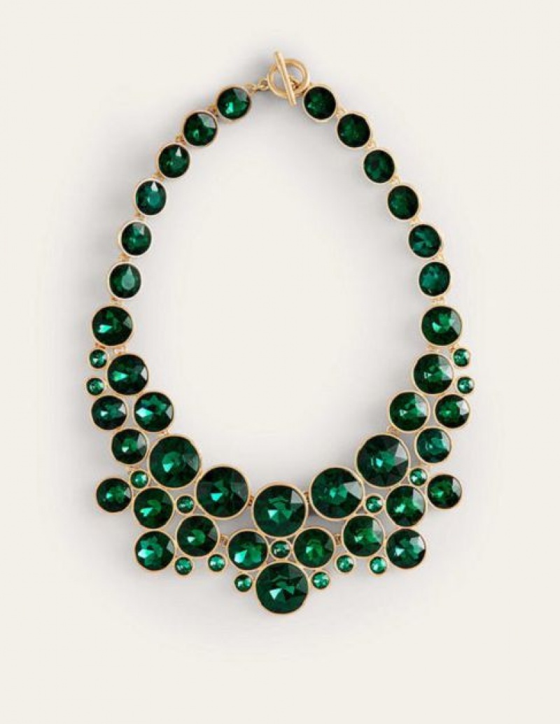 Green Women's Boden Andrea Jewel Cluster Necklace | 78135TEZS