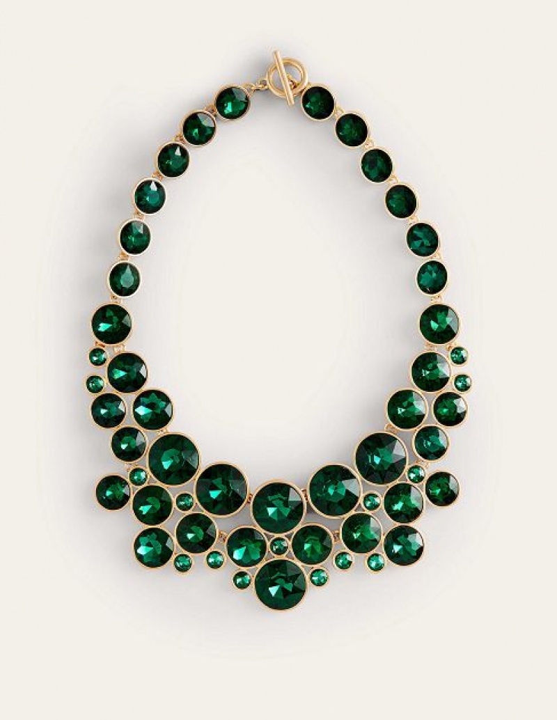 Green Women\'s Boden Andrea Jewel Cluster Necklace | 78135TEZS