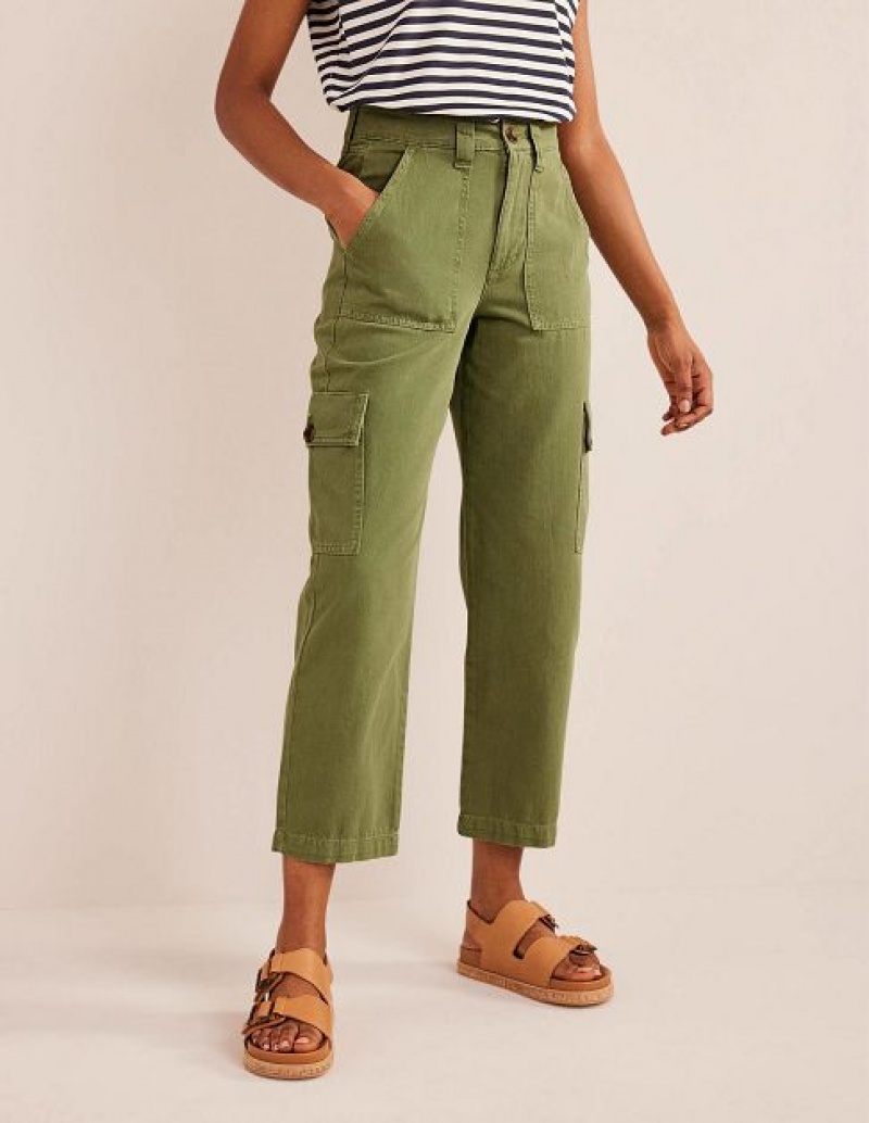 Green Women's Boden Casual Cargo Pants | 86540ACBJ