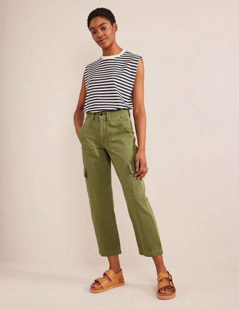 Green Women\'s Boden Casual Cargo Pants | 86540ACBJ