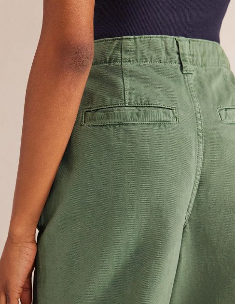 Green Women's Boden Casual Cotton Pants | 20489HCVI